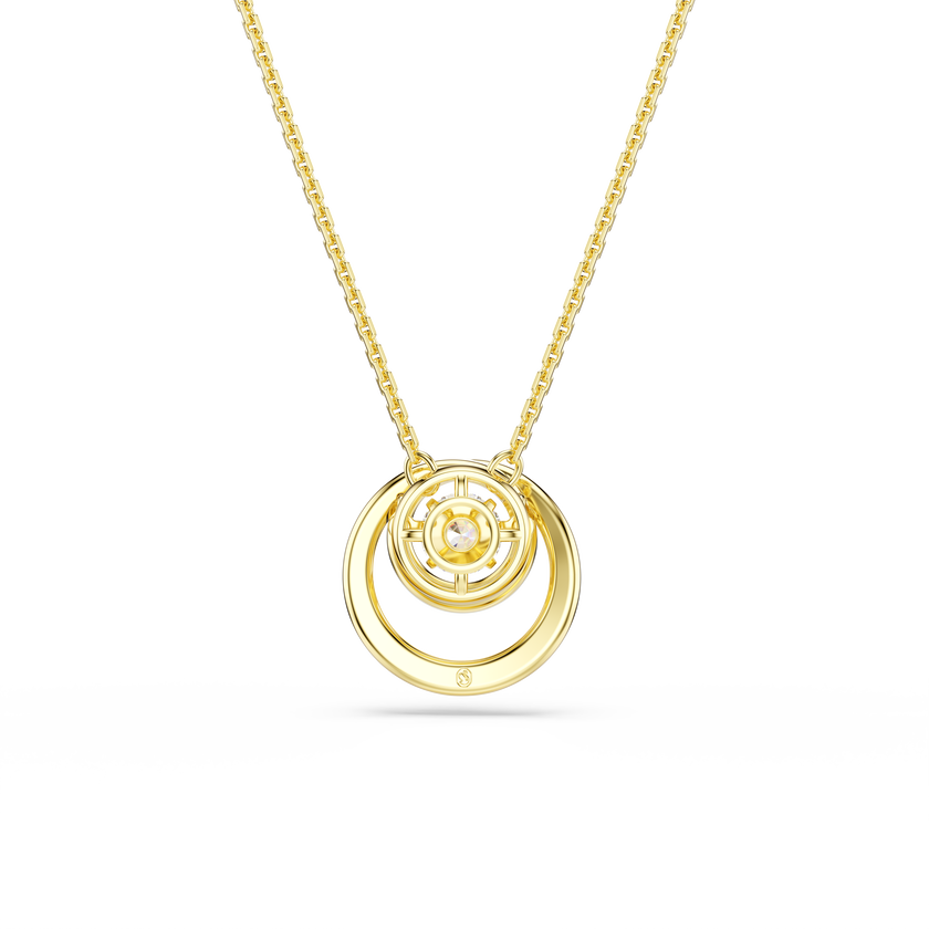 swarovski hyperbola pendant  round cut  white  gold tone plated