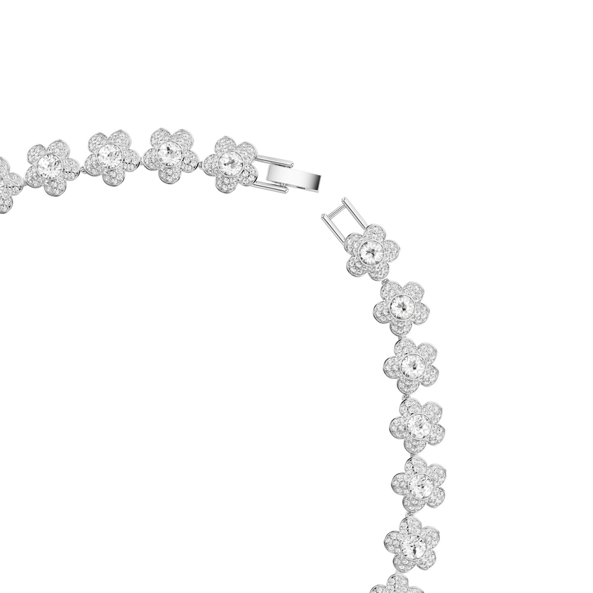 ariana grande x swarovski necklace  round cut  flower  white  rhodium plated