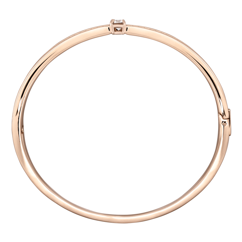 swarovski fresh bangle  round cut  white  rose gold tone plated