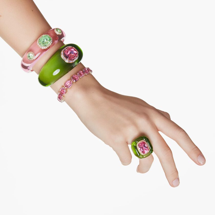 swarovski dulcis cocktail ring  cushion cut  pav   multicolored