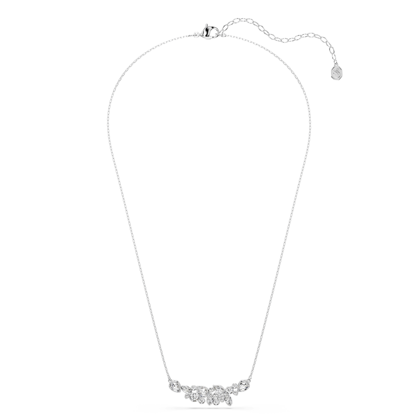 swarovski diapason necklace  mixed cuts  white  rhodium plated