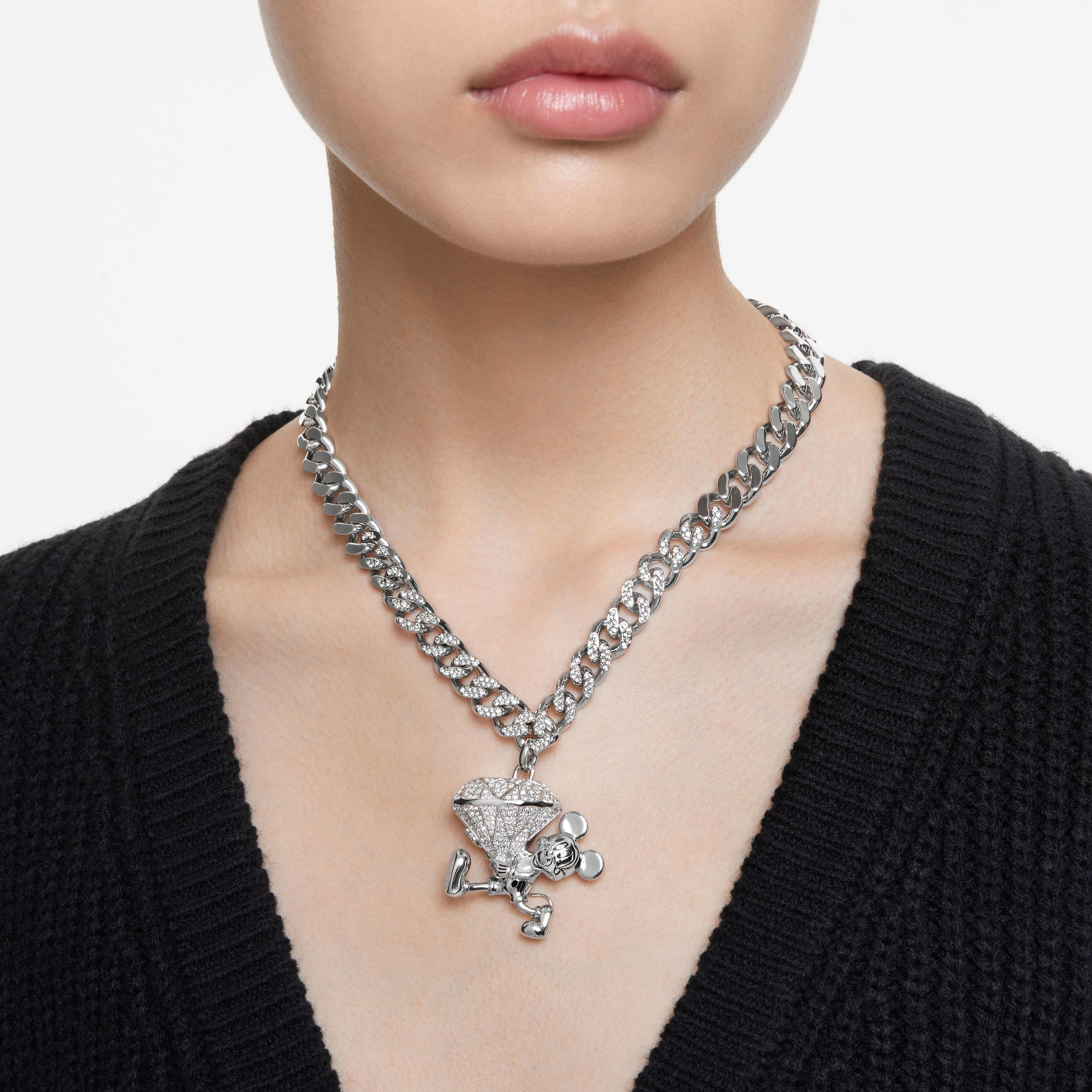 Buy Swarovski Disney Mickey Mouse pendant White Rhodium plated