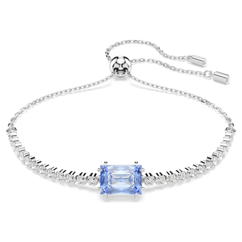 swarovski matrix tennis bracelet mixed cuts blue rhodium plated