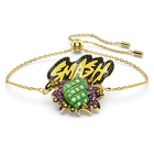 swarovski hulk bracelet green gold tone plated