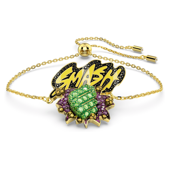 swarovski hulk bracelet  green  gold tone plated