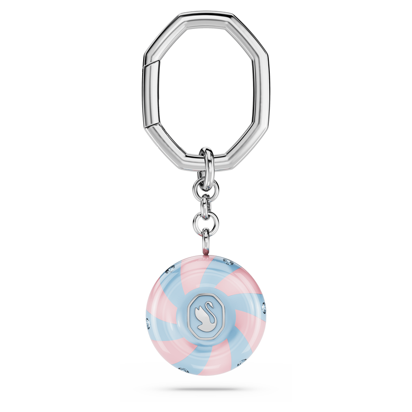 swarovski dulcis key ring  round cut  multicolored  rhodium plated