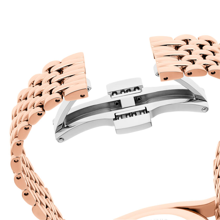 swarovski crystalline aura watch  swiss made  metal bracelet  rose gold tone  rose gold tone finish