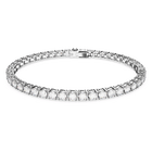 swarovski matrix tennis bracelet round cut white rhodium plated