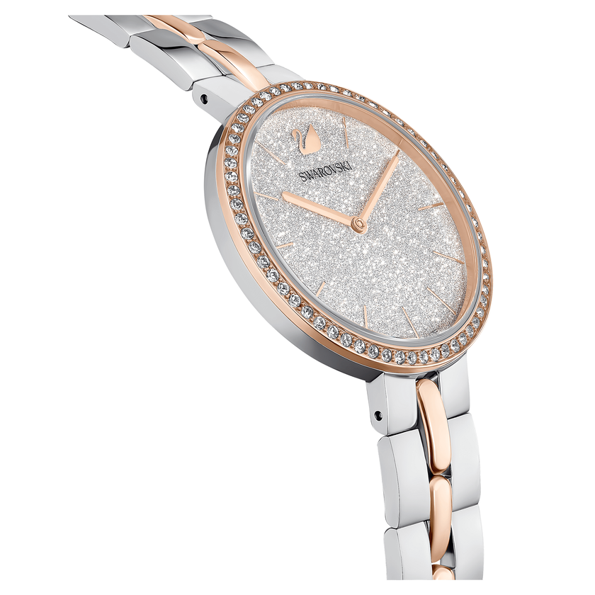 swarovski cosmopolitan watch  swiss made  metal bracelet  white  mixed metal finish