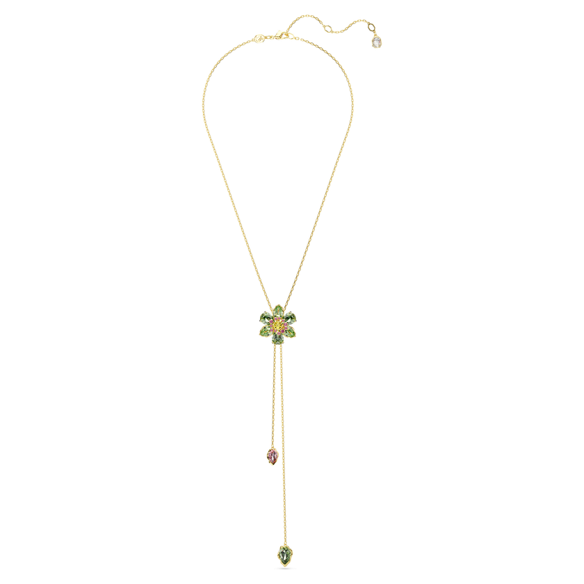 swarovski idyllia y pendant  mixed cuts  flower  multicolored  gold tone plated