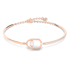 swarovski una bracelet round cut oval shape white rose gold tone plated