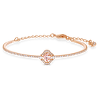 swarovski una bangle clover pink rose gold tone plated