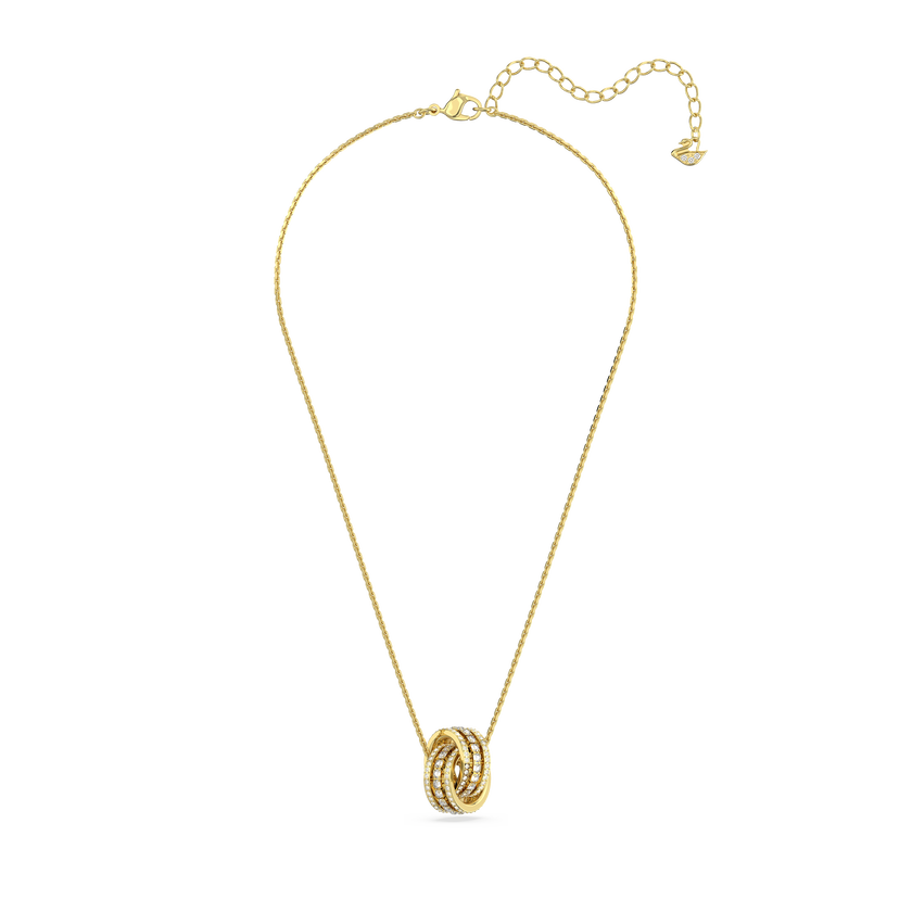 swarovski further necklace  intertwined circles  white  gold tone plated