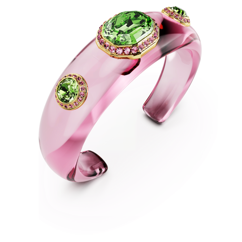 swarovski dulcis cuff  mixed cuts  multicolored  gold tone plated