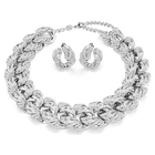 swarovski vienna set  set  2   mixed cuts  white  rhodium plated