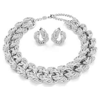 swarovski vienna set  set  2   mixed cuts  white  rhodium plated
