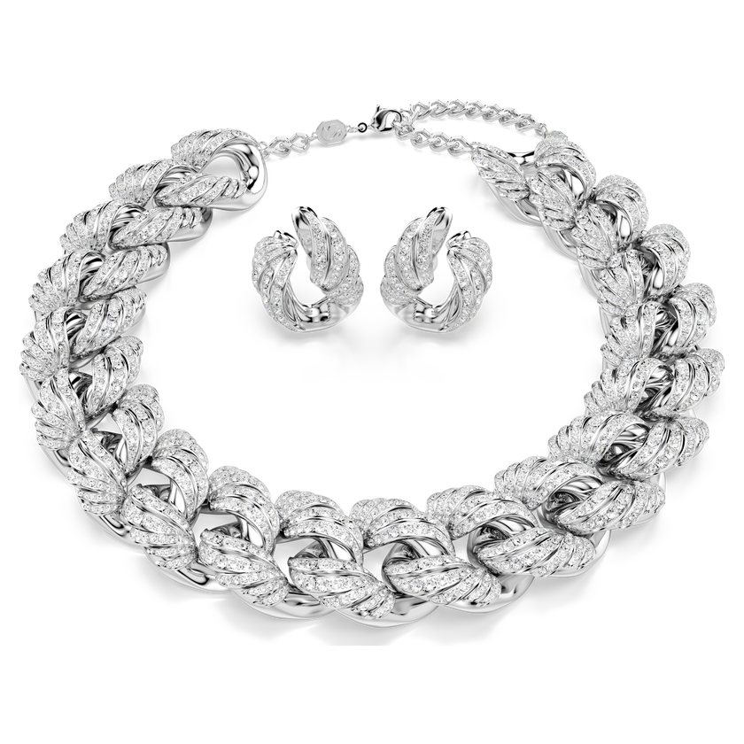 swarovski vienna set  set  2   mixed cuts  white  rhodium plated
