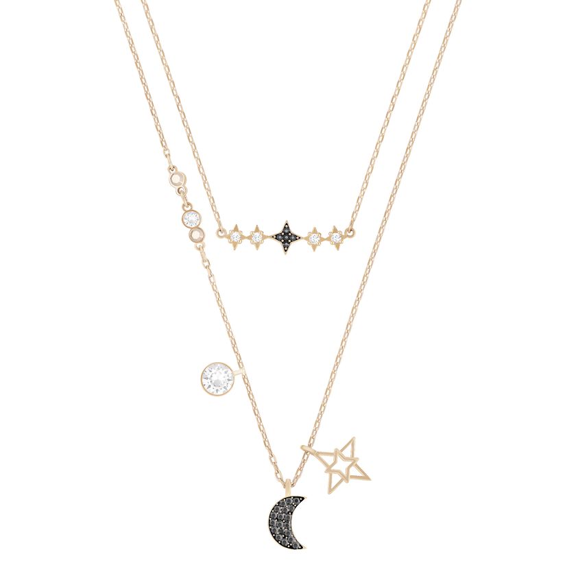 Glowing Necklace Set, Moon, Multi-Coloured, Mixed Plated