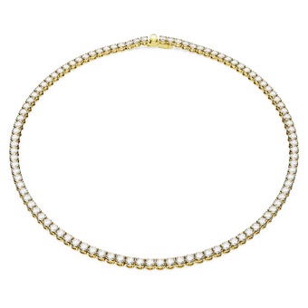swarovski matrix tennis necklace round cut white gold tone plated