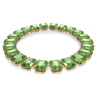 swarovski millenia necklace  octagon cut crystals  green  gold tone plated