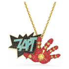 swarovski iron man pendant multicolored gold tone plated