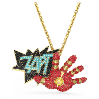 swarovski iron man pendant  multicolored  gold tone plated