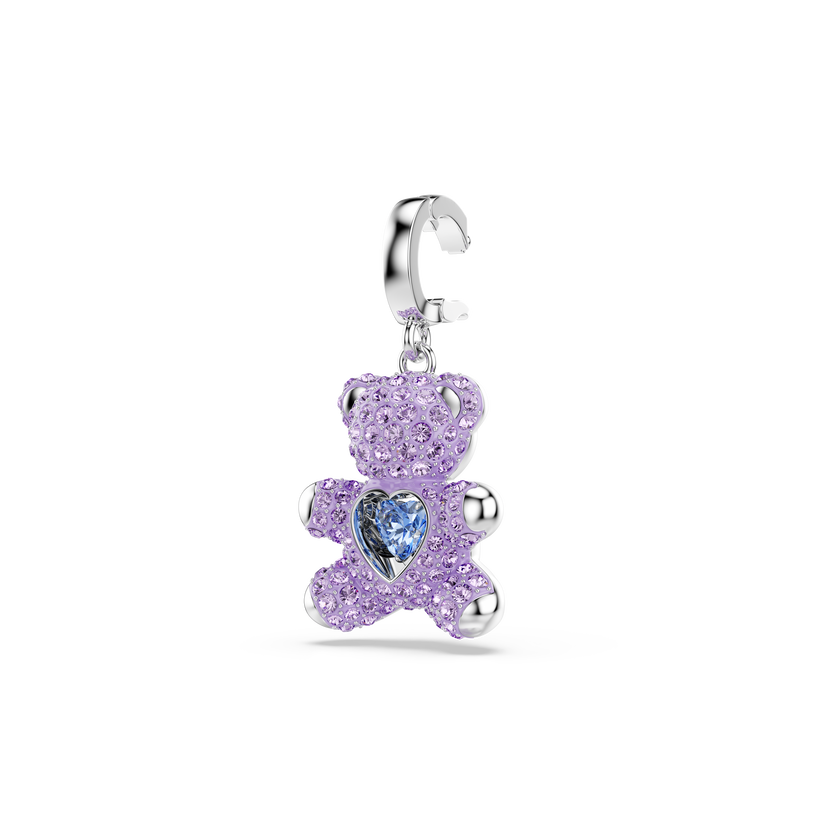 swarovski idyllia charm  mixed cuts  teddy  purple  rhodium plated