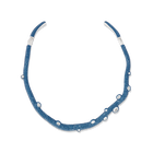 Tigris torque necklace, Water droplets, Blue, Palladium plated