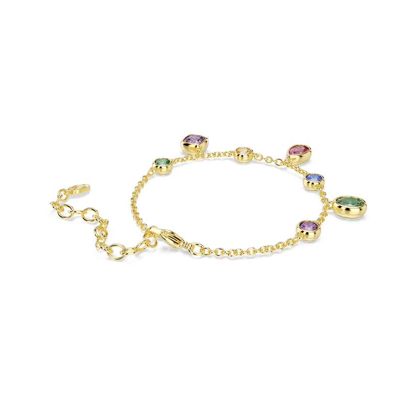 swarovski imber bracelet  mixed cuts  multicolored  18k gold finish