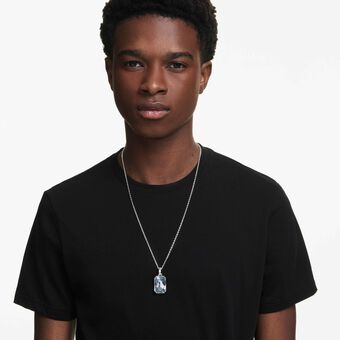 swarovski millenia pendant  octagon cut  white  rhodium plated