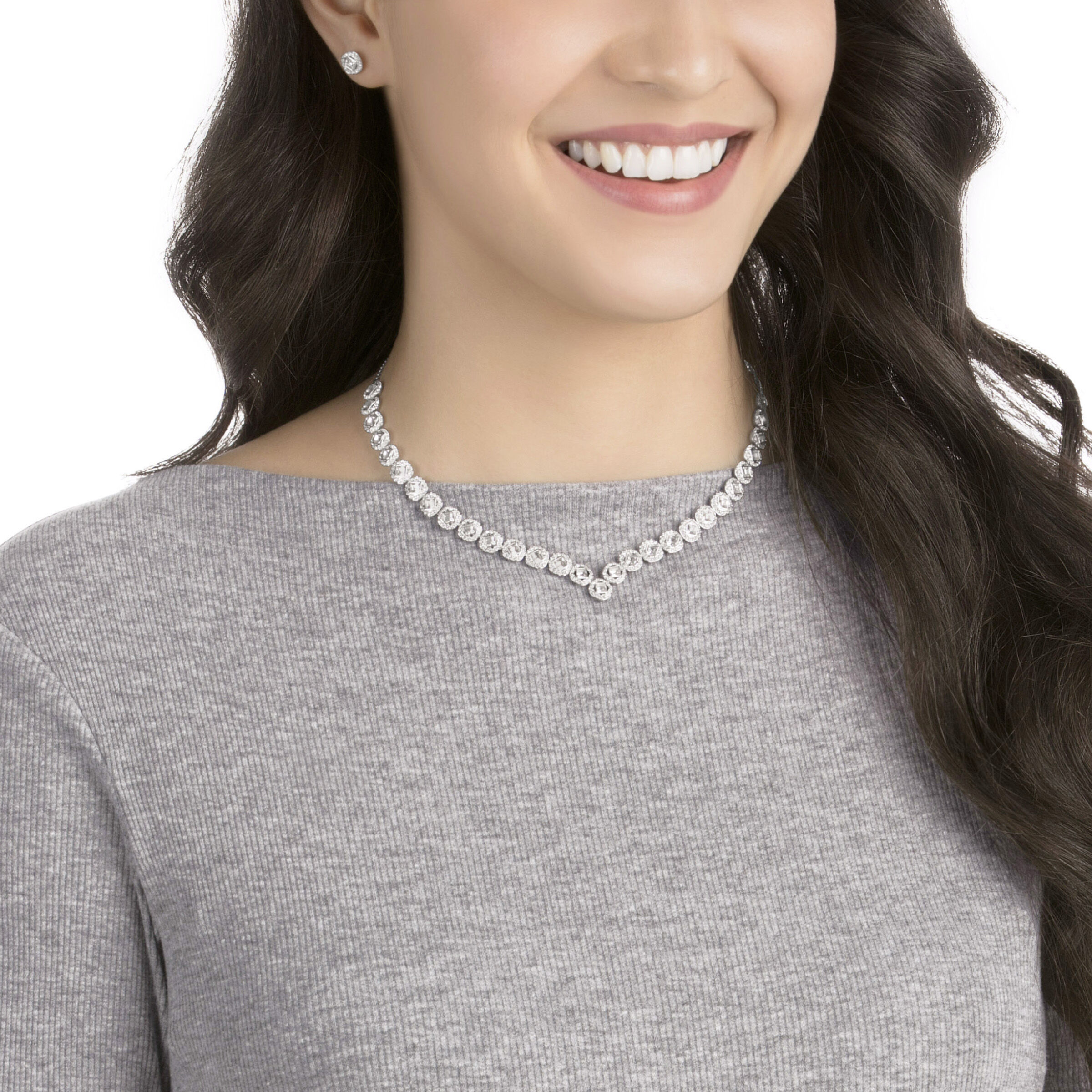 Angelic Square Set White Rhodium plated