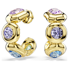 swarovski gema hoop earrings  mixed cuts  multicolored  gold tone plated