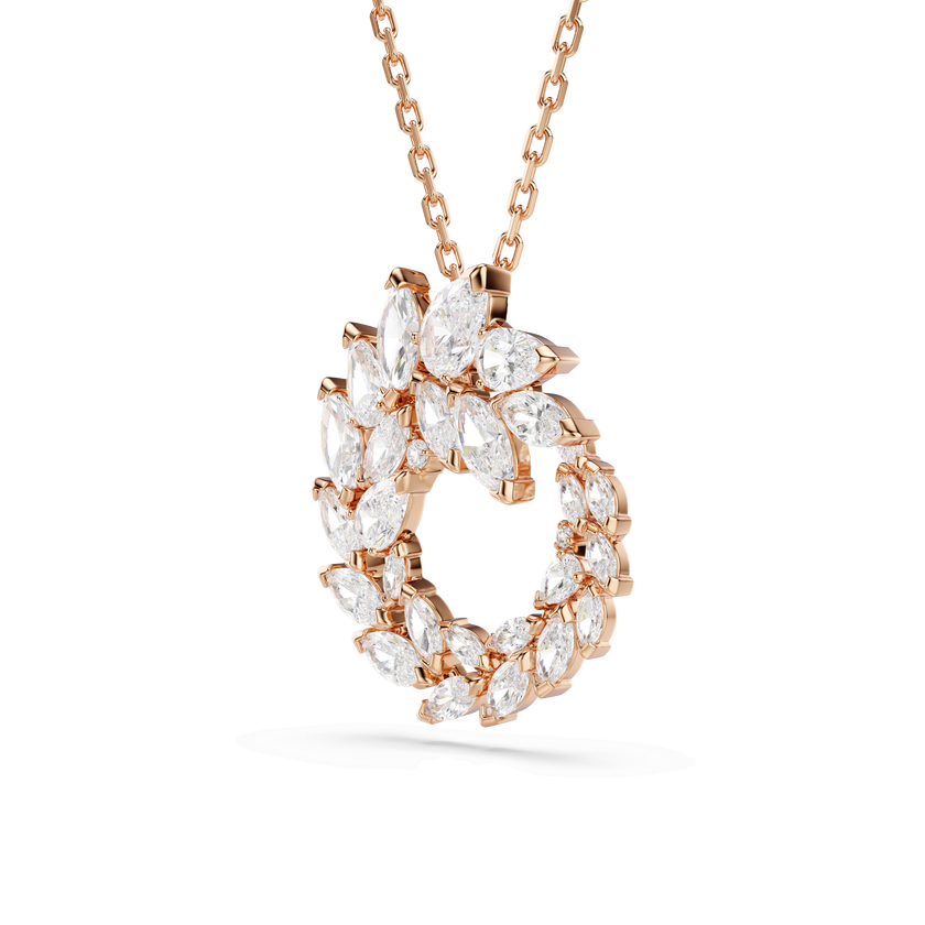 swarovski mesmera pendant  marquise cut  white  18k rose gold finish