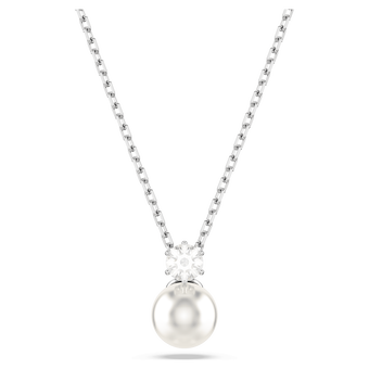 swarovski matrix pendant crystal pearl round cut white rhodium plated