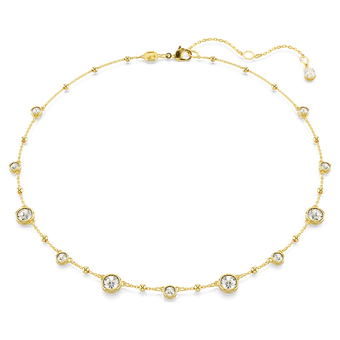 swarovski imber necklace round cut scattered design white gold tone plated