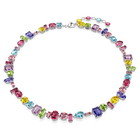 swarovski gema necklace mixed cuts multicolored rhodium plated