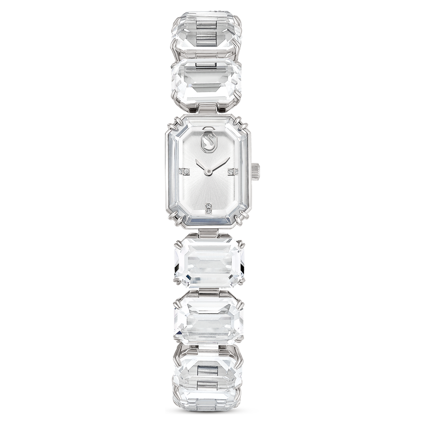 swarovski watch  octagon cut bracelet  white  stainless steel