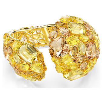 swarovski gema cuff  yellow  gold tone plated