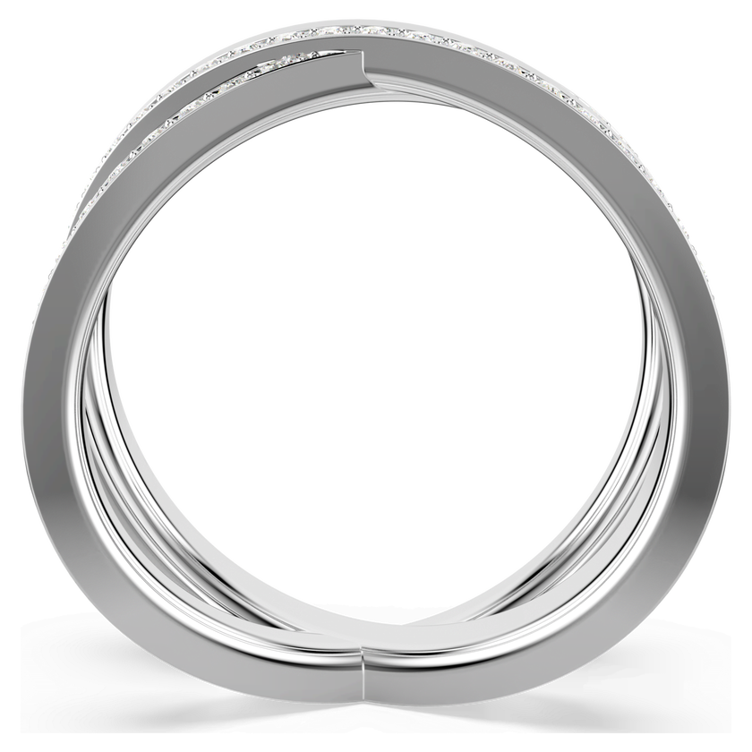 swarovski delta ring  round cut  white  rhodium plated