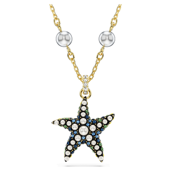 swarovski idyllia pendant crystal pearls starfish multicolored gold tone plated