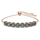 Exalta bracelet, Black, Rose gold-tone plated