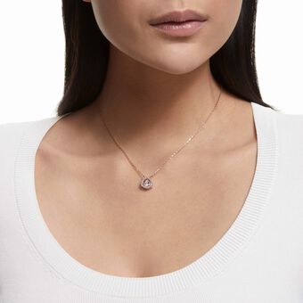 swarovski millenia necklace  white  rose gold tone plated
