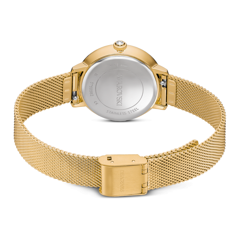 swarovski certa watch  metal bracelet  gold tone  gold tone finish