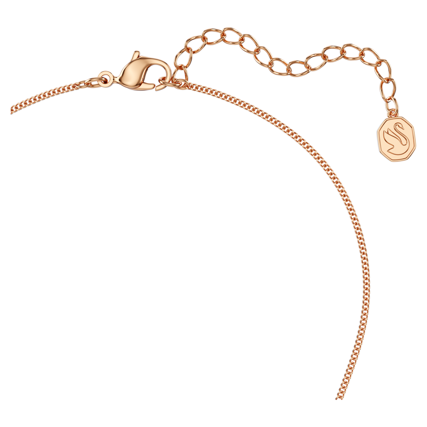 swarovski lunar drop pendant  pink  18k rose gold finish
