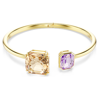swarovski millenia bangle  octagon cut  multicolored  gold tone plated