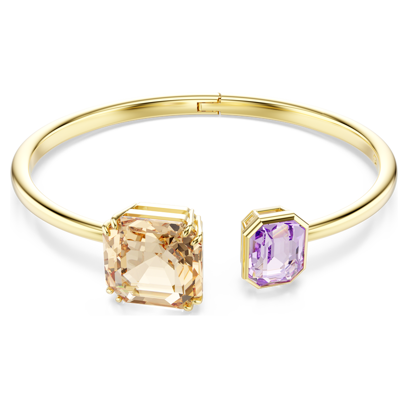 swarovski millenia bangle  octagon cut  multicolored  gold tone plated