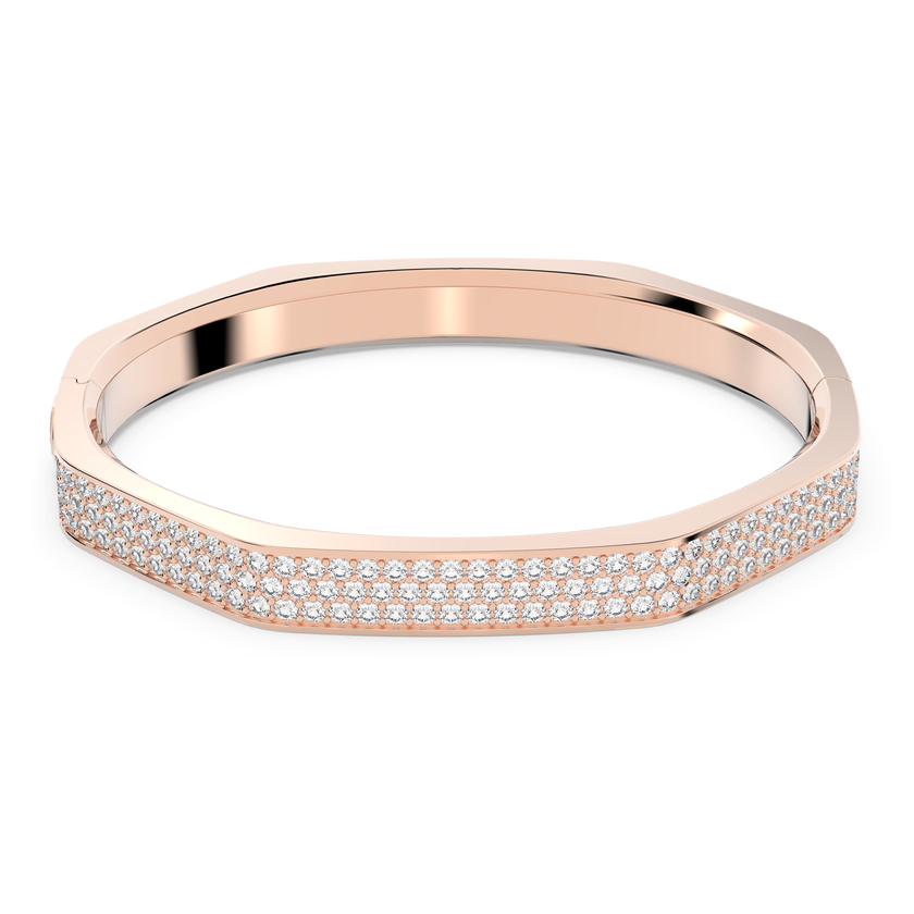 swarovski dextera bangle  octagon shape  white  rose gold tone plated