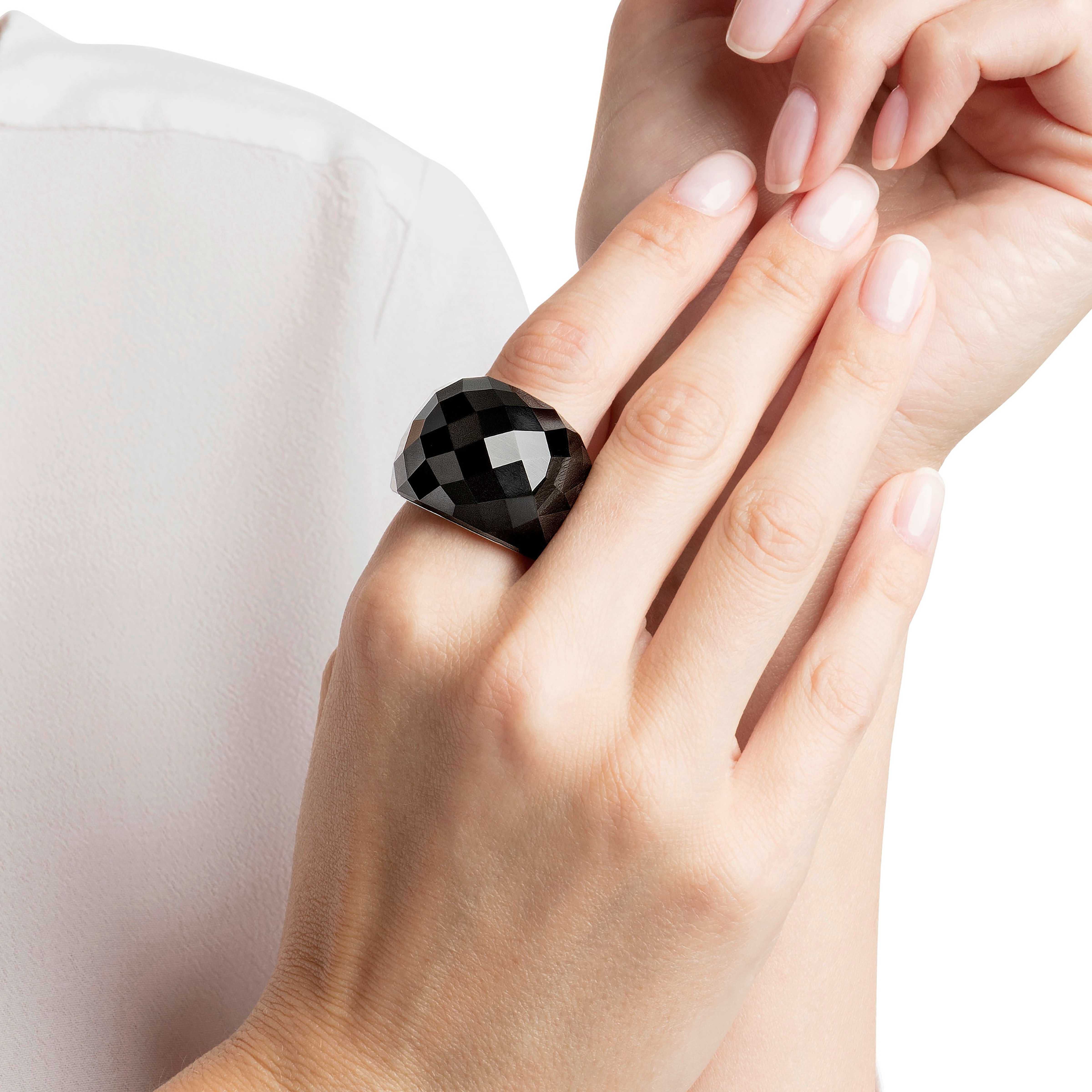 swarovski nirvana ring  black  rose gold tone pvd