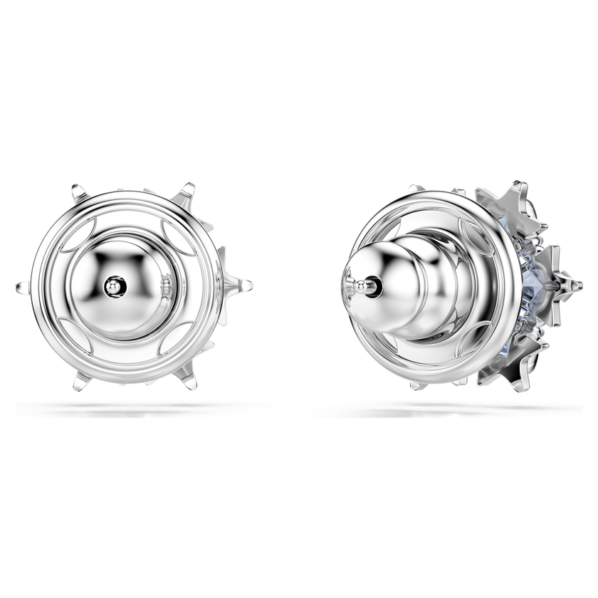 swarovski magic stud earrings  snowflake  blue  rhodium plated