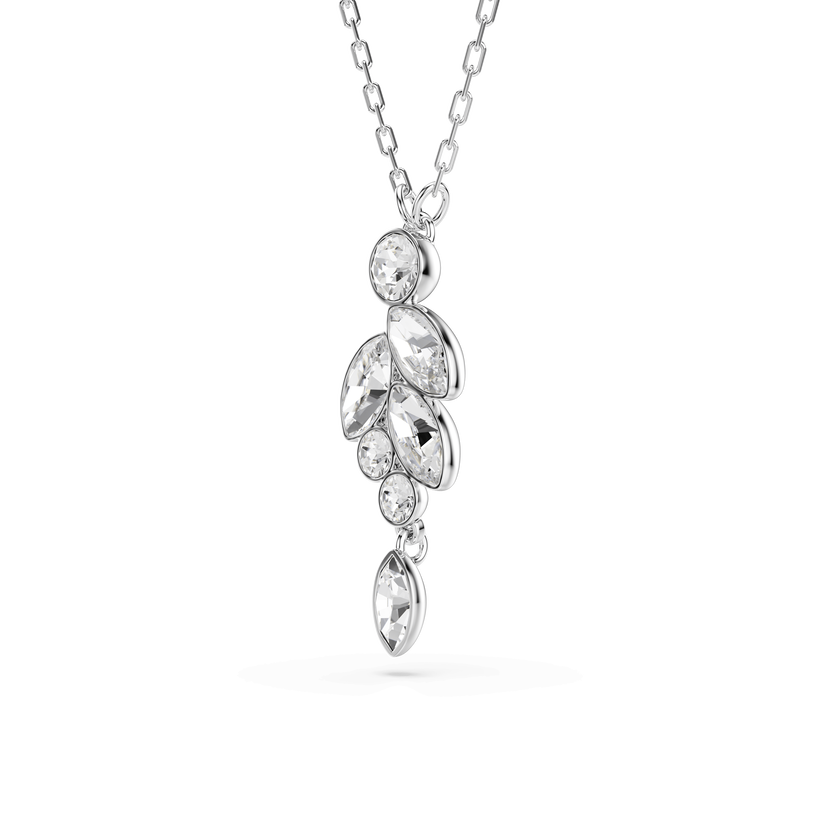 swarovski diapason pendant  mixed cuts  white  rhodium plated